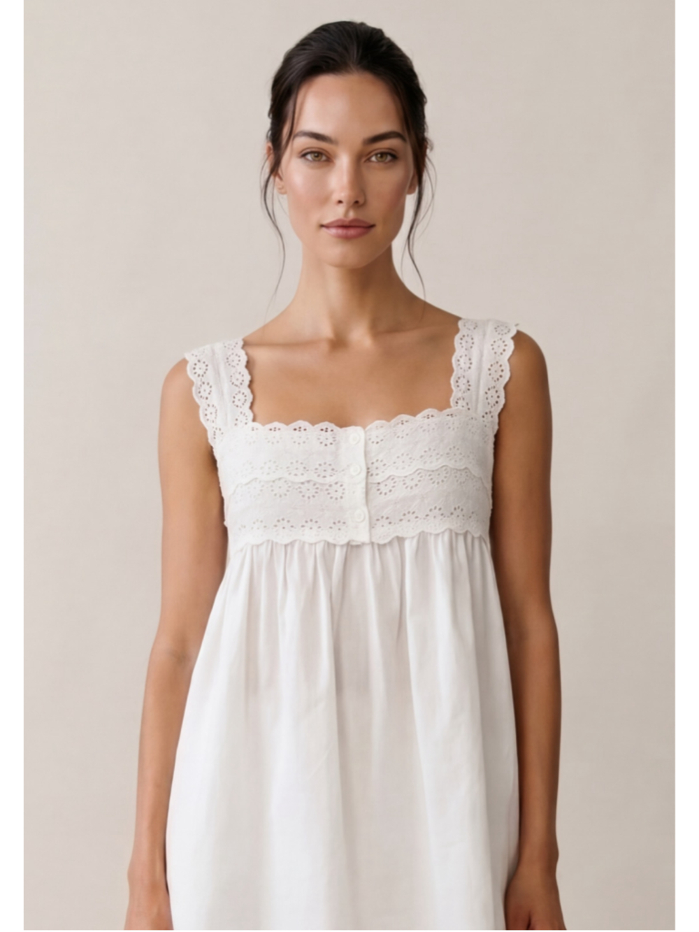 Women's Sorella White Eyelet Lace Sleeveless Blouse Size 8